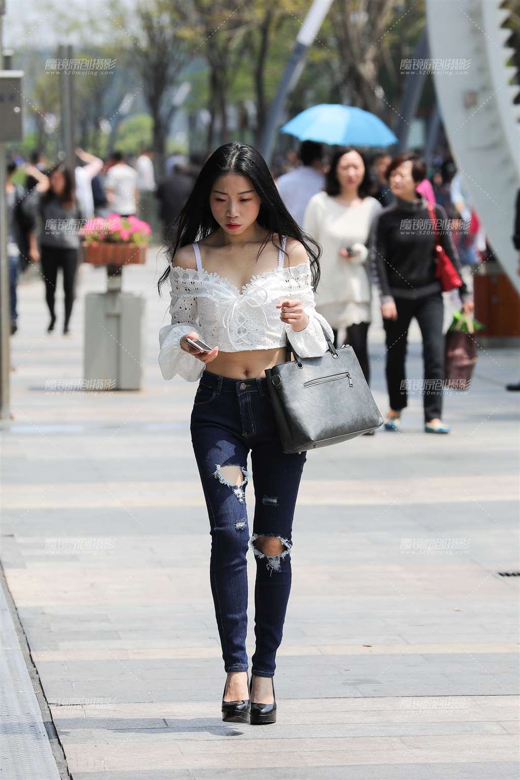 图片[3]-苗条细腰牛仔美眉-流行馆