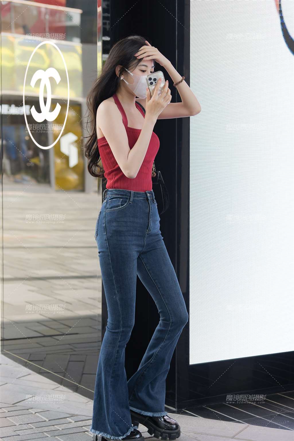 图片[3]-红衣牛仔美女-流行馆