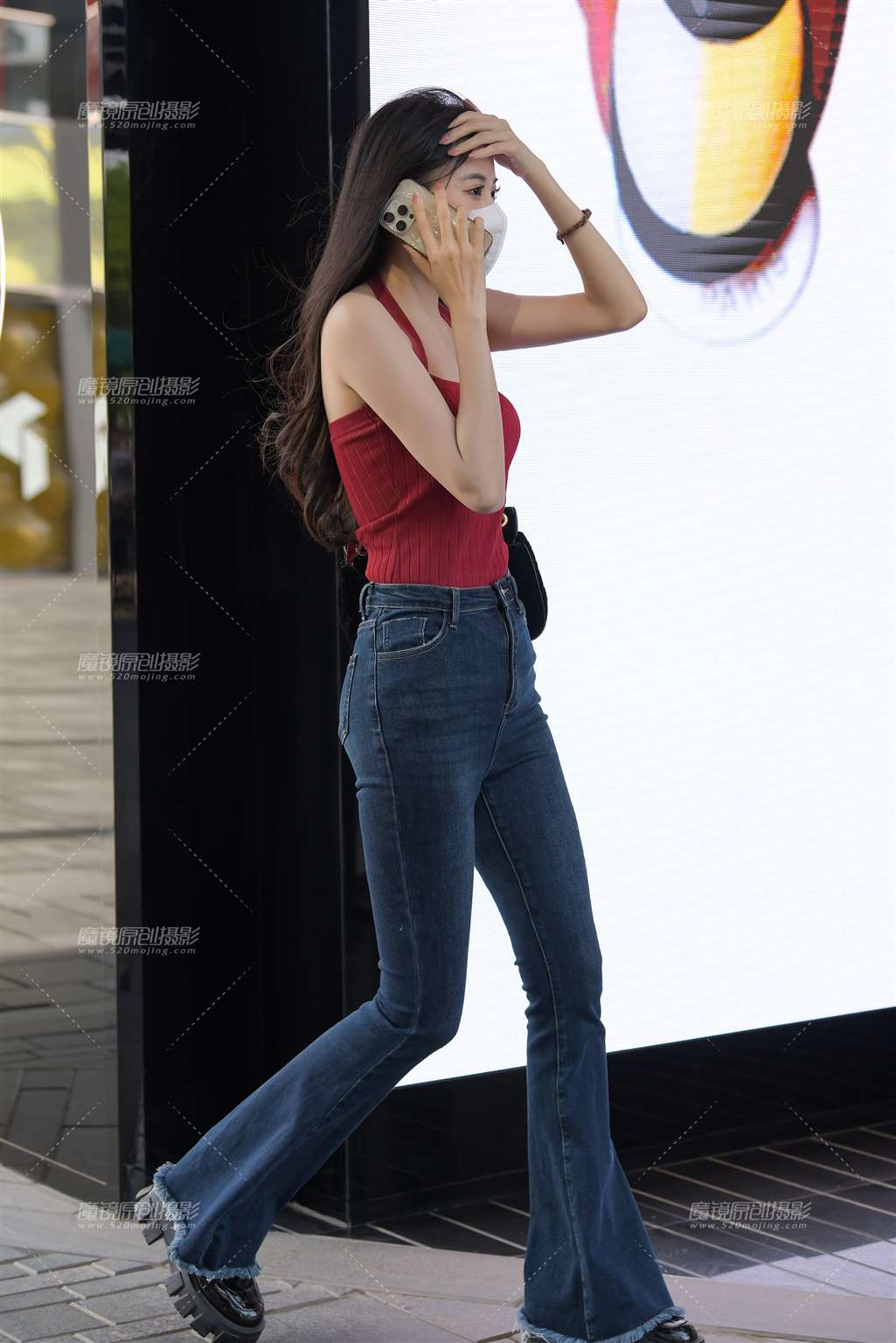 图片[4]-红衣牛仔美女-流行馆