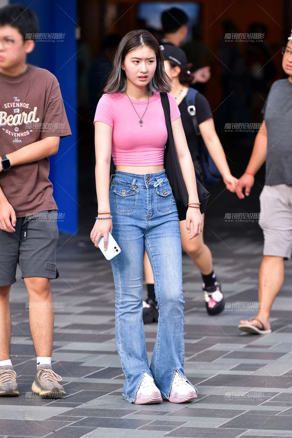 图片[4]-阔腿牛仔裤美女-流行馆