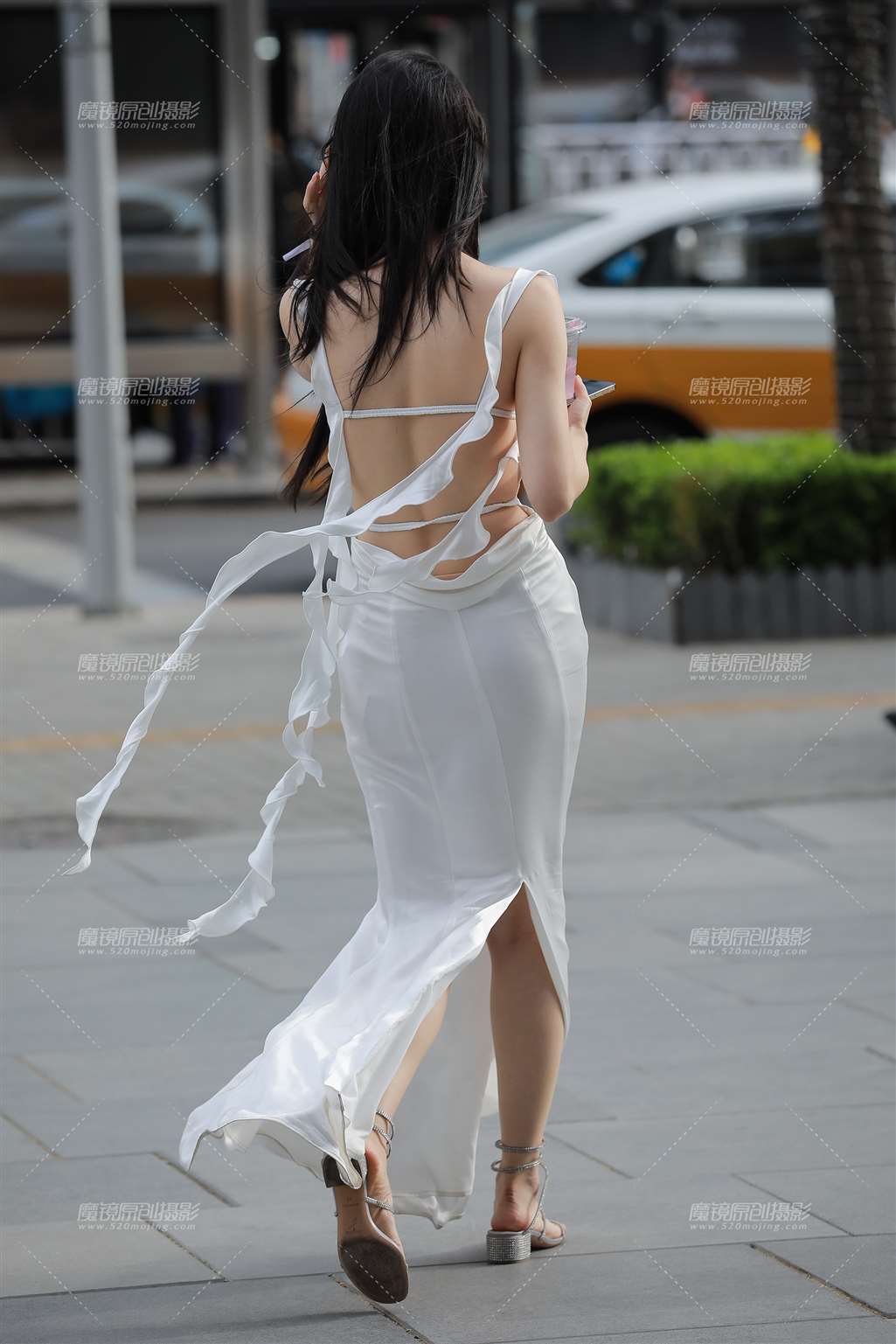 图片[2]-白色包臀裙美女-流行馆